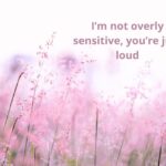 I’m not overly sensitive, you’re just loud